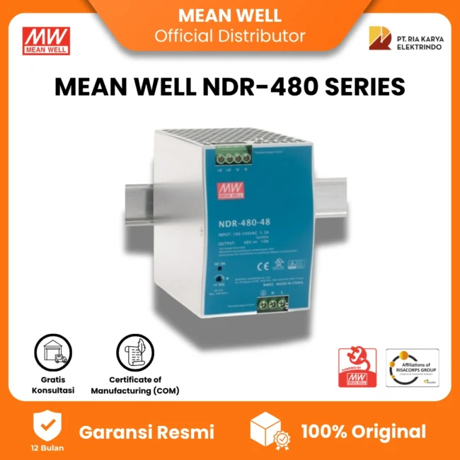 Mean Well NDR-480 Series Slim DIN Rail Power Supply